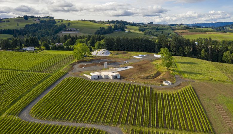 An aerial shot of Bernau Estate in the early stages of construction. ##Photo by Andrea Johnson