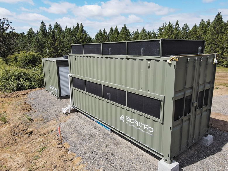 Each BioFiltro unit is created using a recycled shipping container, further contributing to their customers’ sustability efforts. ##Photo provided by Biofiltro
