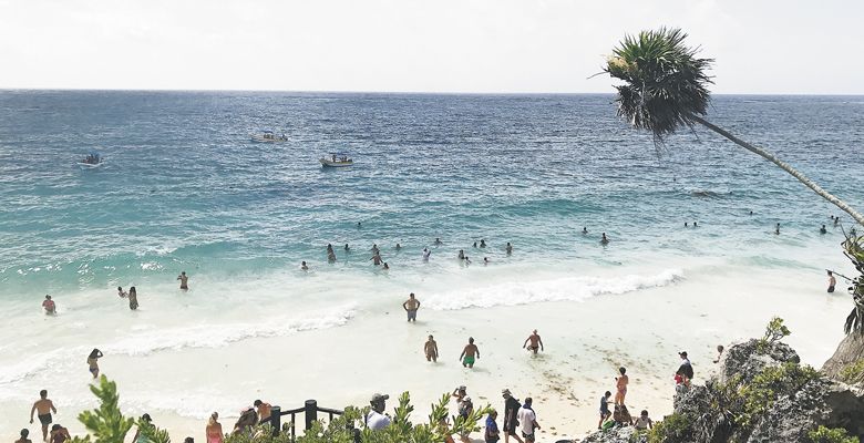 The beach at Tulum located in the Riviera Maya district of Mexico. ##Photo by Hilary Berg