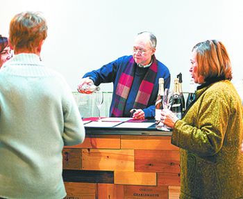 Scott Wright pours for guests at Scott Paul PDX. Scott Wright pours for guests at Scott Paul PDX.