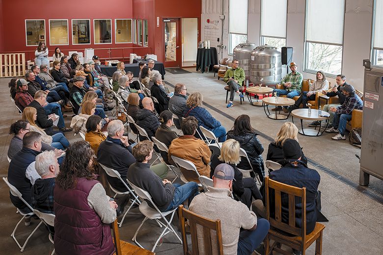 The crowd listens at the panelists discuss NA beverages. ## Photo provided by Brooks Wine
