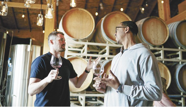 Kevin Love and Channing Frye of Chosen Family Wines. ##Photo provided