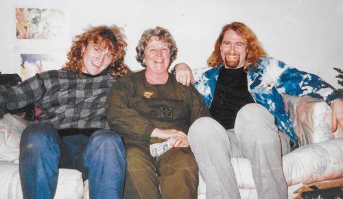 From left to right: Cal, Kina and Erik Erath, Christmastime 1989. ##Photo provided by Erik Erath