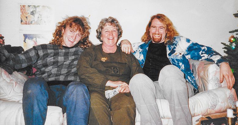 From left to right: Cal, Kina and Erik Erath, Christmastime 1989. ##Photo provided by Erik Erath