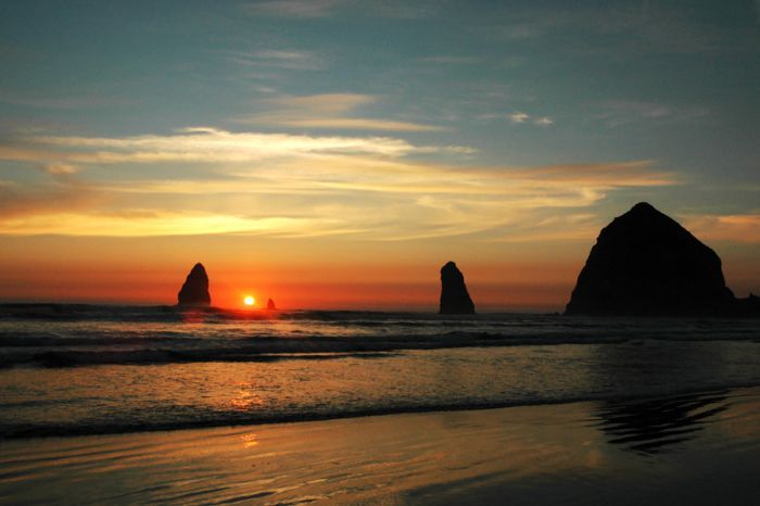 Sunset at Cannon Beach.