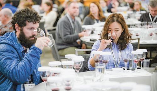 A 2020 enology education breakout seminar featured “Wholecluster fermentation: intent, execution, expression and analytics” included a tasting. ##Photo by Carolyn Wells-Kramer