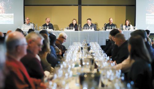 The winemakers panel at the 2020 Chardonnay Celebration (from left):
Kevin Chambers of Koosah Farm, Vince Vidrine of Irvine & Roberts, Eugenia Keegan
of Jackson Family Wines, Adam Campbell of Elk Cove, Rollin Soles of ROCO Wines
and Luisa Ponzi of Ponzi Vineyards. ##Photo provided