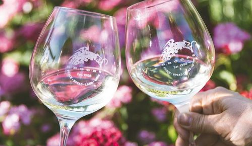 Glasses filled with Brooks white wine clicked in a cheers. ## Photo by Cheryl Juetten