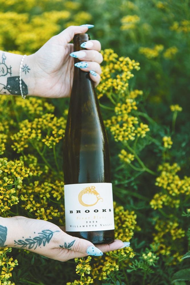 A bottle of Brooks Wine 2024 Pinot Blanc. ## Photo by Cheryl Juetten