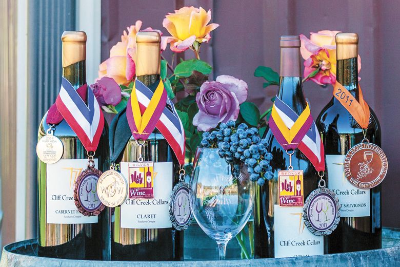 A sampling of the many awards earned by Cliff Creek Cellars’ wines.##Photo provided by Cliff Creek Cellars
