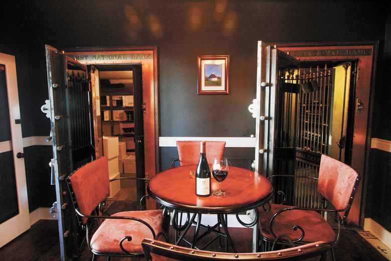 The Newberg tasting room is located on a corner in the first downtown bank building. The same vaults are still there and has an urban feel, with a spacious tasting room. ##Photo provided by Cliff Creek Cellars
