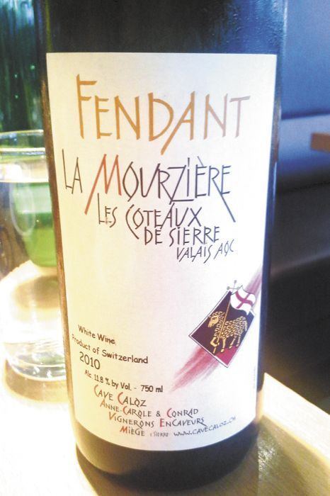 The bottle of Fendent writer Jim Gullo discovered at a Portland restaurant and then texted to his Swiss friend. The bottle of Fendent writer Jim Gullo discovered at a Portland restaurant and then texted to his Swiss friend.