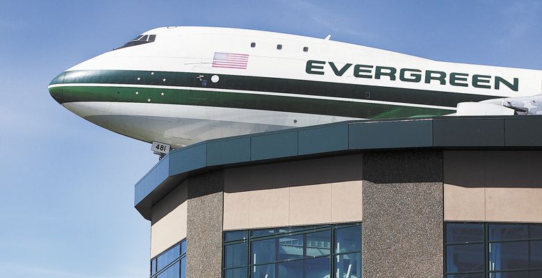 A Boeing 747 sits on top of Evergreen Air and Space Museum’s Wings and Waves Waterpark in McMinnville. ##Photo provided