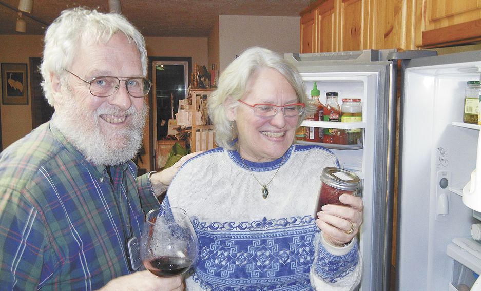 Myron Redford and partner Vikki Wetle host winemakers at their home in the Eola-Amity Hills for Monday night football and a tasting of older bottles from his wine cellar. ##Photo provided.