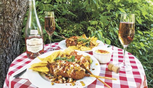 Sheridan Fruit Co. Food Cart + Raptor Ridge Brut Rosé