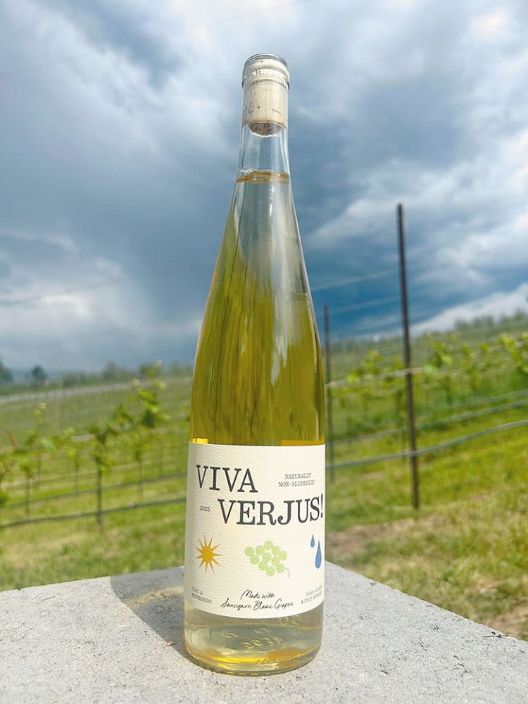 A bottle of Dark Hollow Farm&rsquo;s nonalcoholic Viva Verjus. ## Photo provided by Dark Hollow Farm
