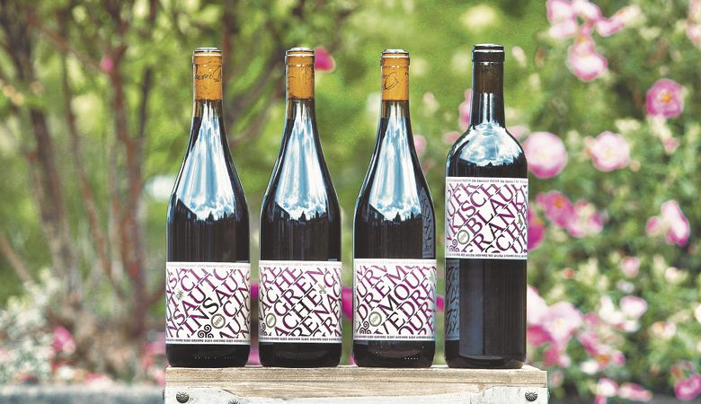 Distaff wines in classic bottles and cool labels. ##Photo provided