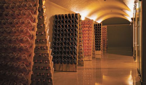 A glimpse into the cellar at Domaine Willamette, devoted entirely to sparkling wine. ##photo by Zack McKinley/Sproutbox