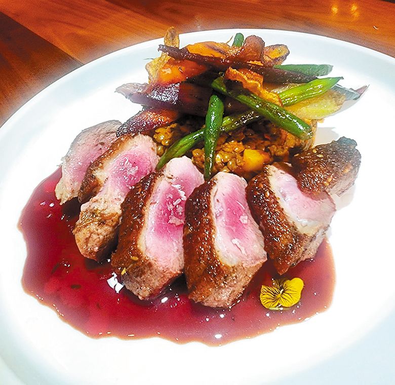 Za’atar Duck with Moroccan Green Lentils ## Photo provided by Elizabeth Chambers Cellar