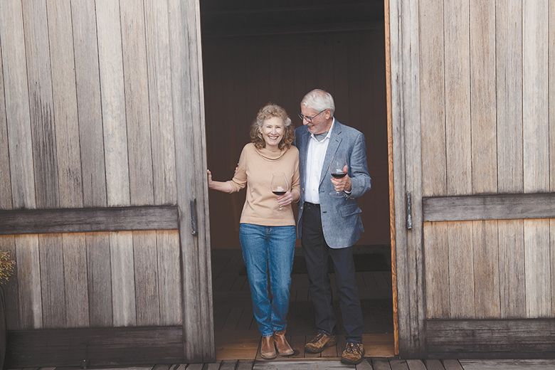 Eugenia Keegan standing with long time partner and well-known Oregon wine pioneer David Adelsheim, founder of Adelsheim Vineyard. ## Photo by Carolyn Wells-Kramer Eugenia Keegan standing with long time partner and well-known Oregon wine pioneer David Adelsheim, founder of Adelsheim Vineyard. ## Photo by Carolyn Wells-Kramer