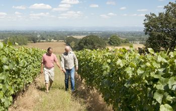 Raney and Erin Nuccio walk Le Puits Sec. Nuccio, the winery s new owner, plans to continue dry farming practices. Raney and Erin Nuccio walk Le Puits Sec. Nuccio, the winery s new owner, plans to continue dry farming practices.