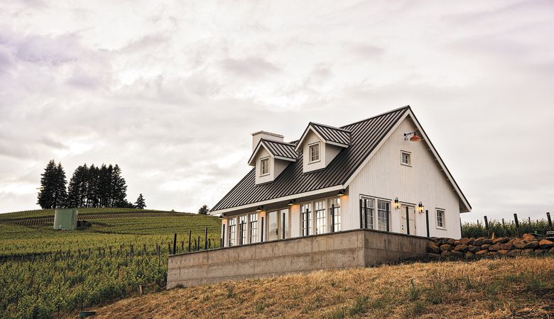 Cramoisi Vineyard’s new tasting room sits atop the vineyard with views for miles. ##Photo by Kathryn Elsesser