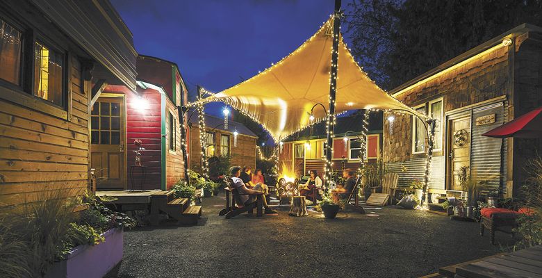 Caravan guests enjoy the nighttime ambiance with the help of complimentary s’mores. ##Photo provided