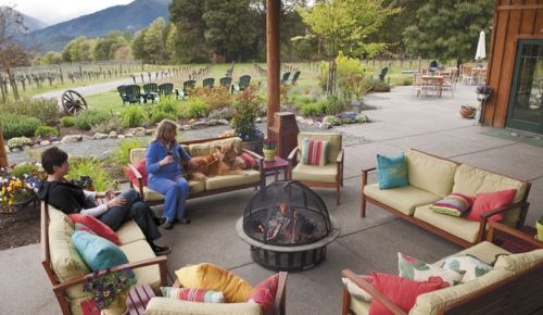 Wooldridge Creek Winery offers customers an outside lounging area with stunning views of nearby hills in Grants Pass. ##Photo by Andrea Johnson