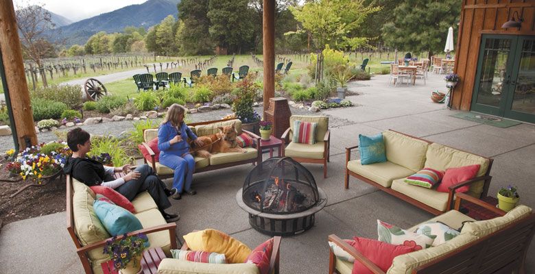 Wooldridge Creek Winery offers customers an outside lounging area with stunning views of nearby hills in Grants Pass. ##Photo by Andrea Johnson