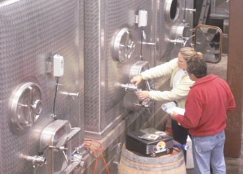 Guided by Linda Donovan (not pictured), SOWI students learn hands-on winemaking at the Pallet Wine Co. Photo provided. Guided by Linda Donovan (not pictured), SOWI students learn hands-on winemaking at the Pallet Wine Co. Photo provided.