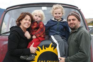 Aaron and Suzanne Wright Baumhack of Soltice Woodfire Cafe along with their children. Aaron and Suzanne Wright Baumhack of Soltice Woodfire Cafe along with their children.