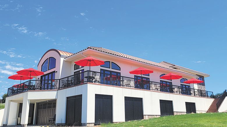 Festive Hill Winery features an expansive outdoor deck and a ballroom-sized hospitality space.  ## Photo provided by Festive Hill Winery