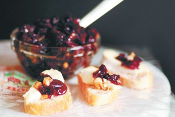 Spiced cherry chutney served with Robiola Tre Latte on baguette. Photo provided.