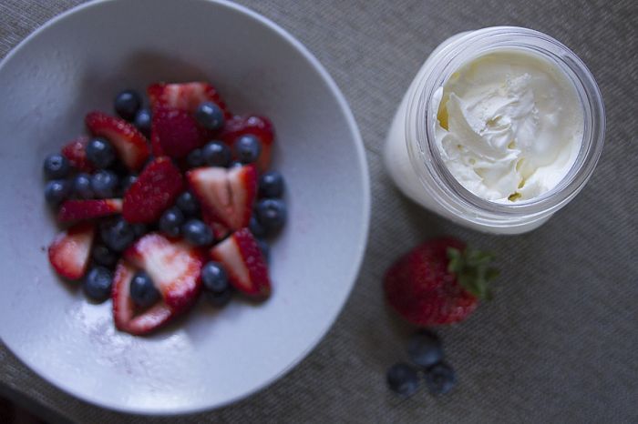 Homemade crème fraîche is simple to make and pairs perfectly with fresh-picked berries. Photo by Christine Hyatt. Homemade crème fraîche is simple to make and pairs perfectly with fresh-picked berries. Photo by Christine Hyatt.