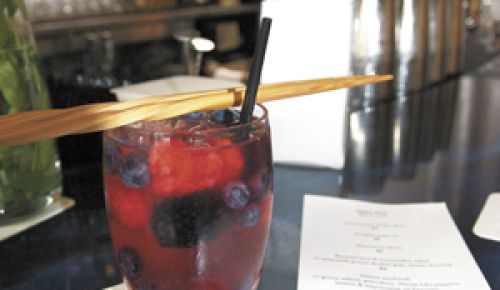 Sak&eacute; Sangria featuring Pinot Gris. Photo by Mark Stock.