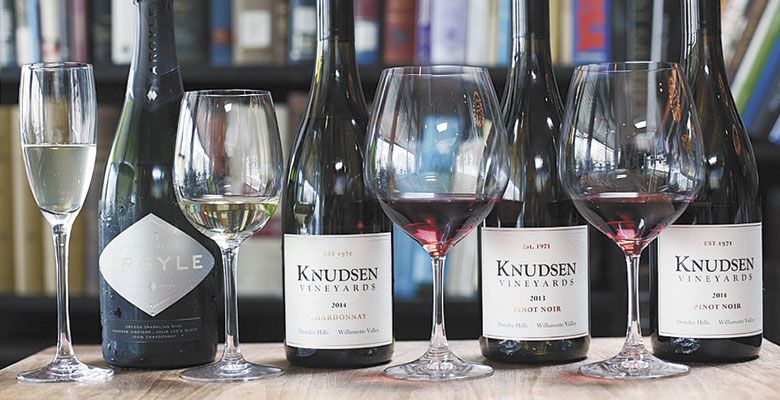 The wines from the dinner, including Argyle, represented Cal Knudsen’s contributions and legacy to the Oregon wine industry. ##Photo by Mary Cressler