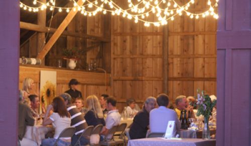 Guests enjoy a Barn Dinner prepared by Heidi Tunnell.  Photo provided.