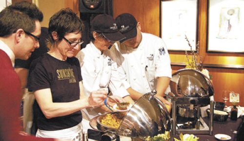 Jenn Louis, chef/owner of Lincoln Restaurant and Sunshine Tavern, prepares ricotta cavatelli with pork belly ragu at the James Beard in Oregon Celebration.