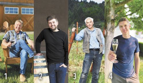 French winemakers (from left): Bruno Corneaux, Domaine Divio; Thomas Savre, Lingua Franca; Dominique Mahe, Furioso Vineyards; Jean-Michel Jussiaume, Maison Jussiaume ##Photos provided