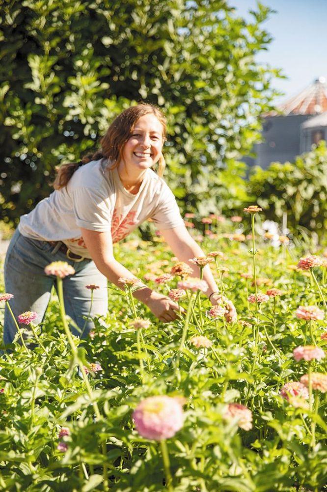 Abbey Road Farm s culinary gardener Katelyn Sharpe. ## Photo by Britt Eisele