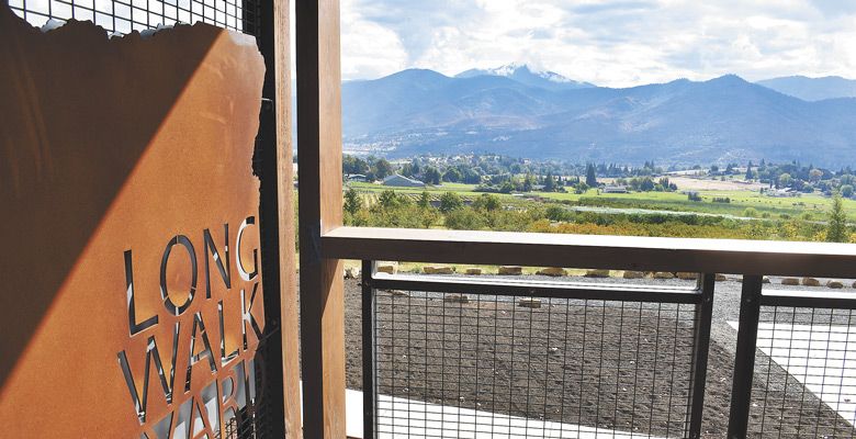 The view from Long Walk Vineyard looks out over the Rogue Valley. ##Photo by Maureen Battistella