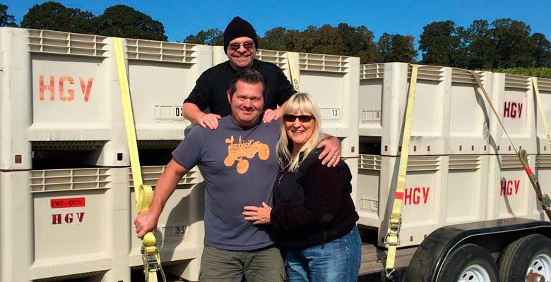 Jack LaRue’s wife, Cheri, with their sons, Michael (below) and David, help during harvest. ##Photo Provided