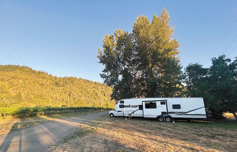 A large RV parked in a vineyard for the night. ## Photo provided by Harvest Hosts A large RV parked in a vineyard for the night. ## Photo provided by Harvest Hosts