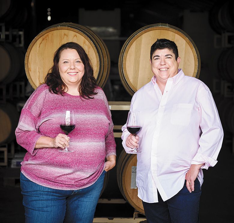 Laurie Lewis and Renee Neely, Hip Chicks do Wine. ## Photo by Hunnicutt Photography