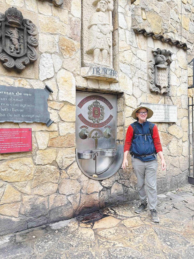 Long Walk Vineyard&rsquo;s Tim O&rsquo;Leary during one of the Camino walks. ## Photo provided by Long Walk Vineyard