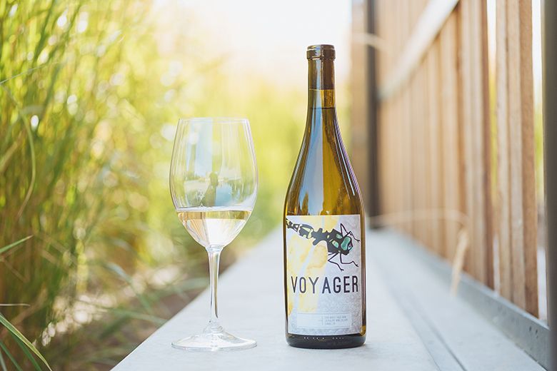 A glass and bottle of Jackalope Wine Cellars’ Voyager Viognier, featuring a Pacific Clubtail dragonfly on the label. ## Photo provided by Jackalope Wine Cellars A glass and bottle of Jackalope Wine Cellars’ Voyager Viognier, featuring a Pacific Clubtail dragonfly on the label. ## Photo provided by Jackalope Wine Cellars