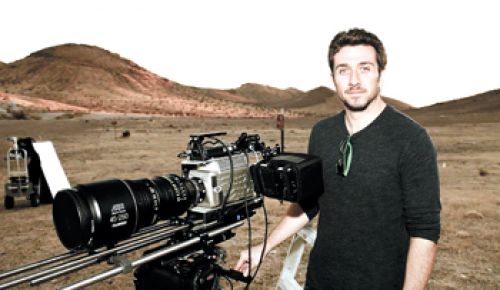Ashland native Jackson Myers is shown in the California desert shooting high-speed photography of wine glasses and champagne bottles for the documentary “Somm.”