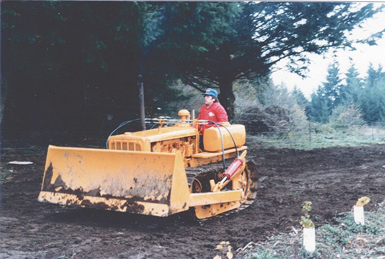 John Albin and his original tractor D2 Cat. ## Photo provided by Six Peaks Winery