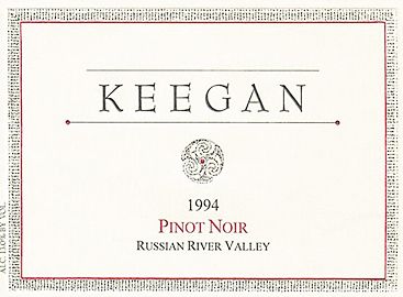 A Keegan Cellars Pinot Noir label from the 1994 vintage. ## Image provided A Keegan Cellars Pinot Noir label from the 1994 vintage. ## Image provided