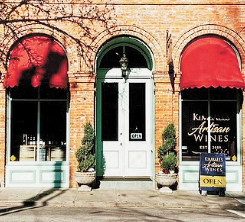 Street view of Kimball’s Wine Shop in Southern Oregon’s historic town of Jacksonville.##Photo provided